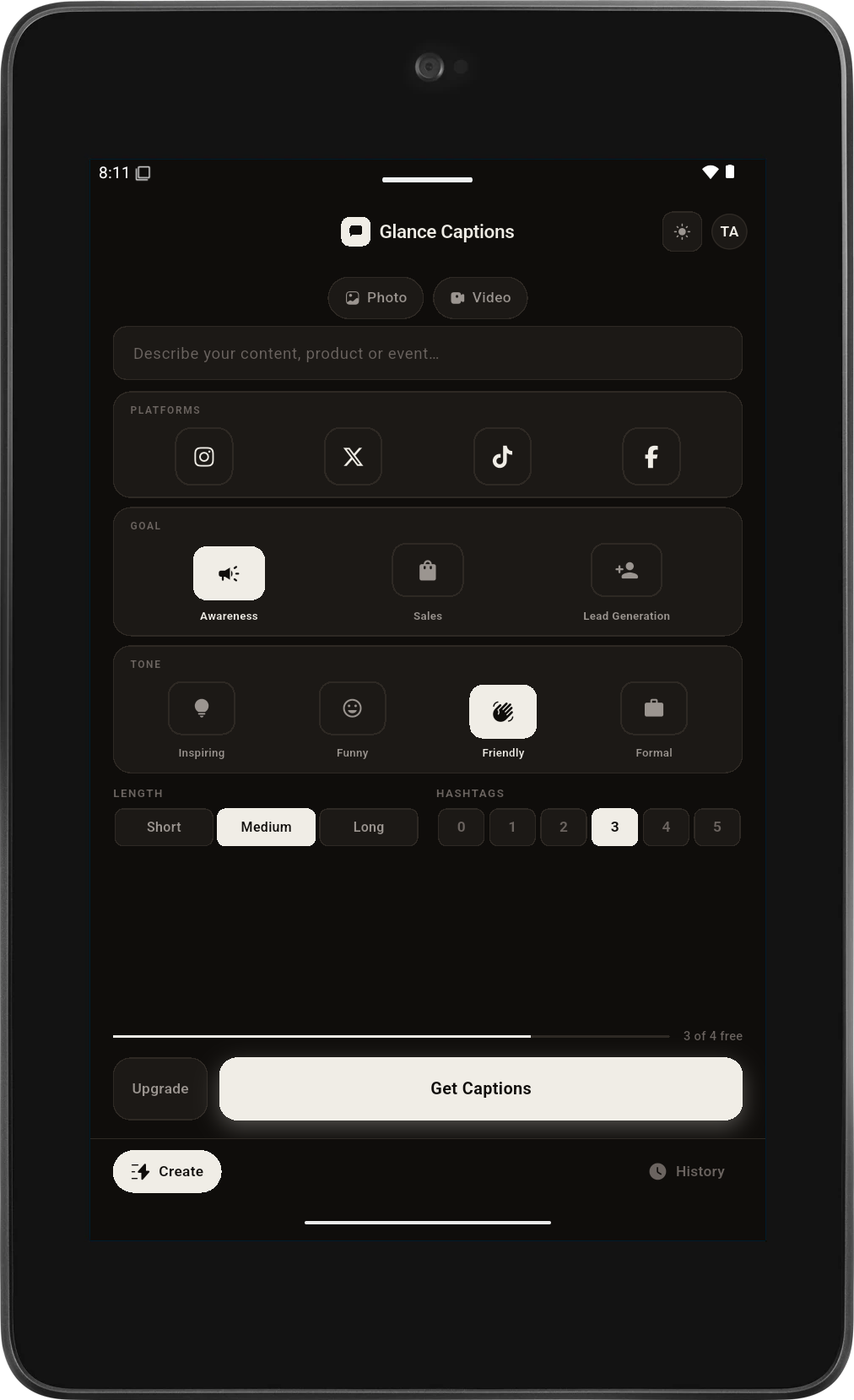 Glance creator workflow preview