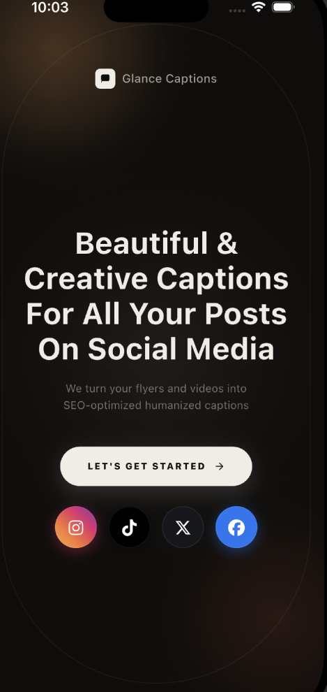 Glance Captions hero device